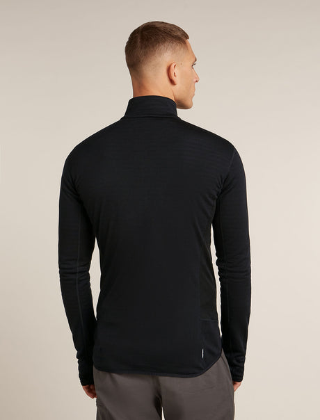 Icebreaker Merino Blend 300 RealFleece™ Descender Long Sleeve Zip Jacket (Men's) - Black - Find Your Feet Australia Hobart Launceston Tasmania