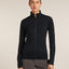 Icebreaker Merino Blend 300 RealFleece™ Descender Long Sleeve Zip Jacket (Women's) - Black - Find Your Feet Australia Hobart Launceston Tasmania