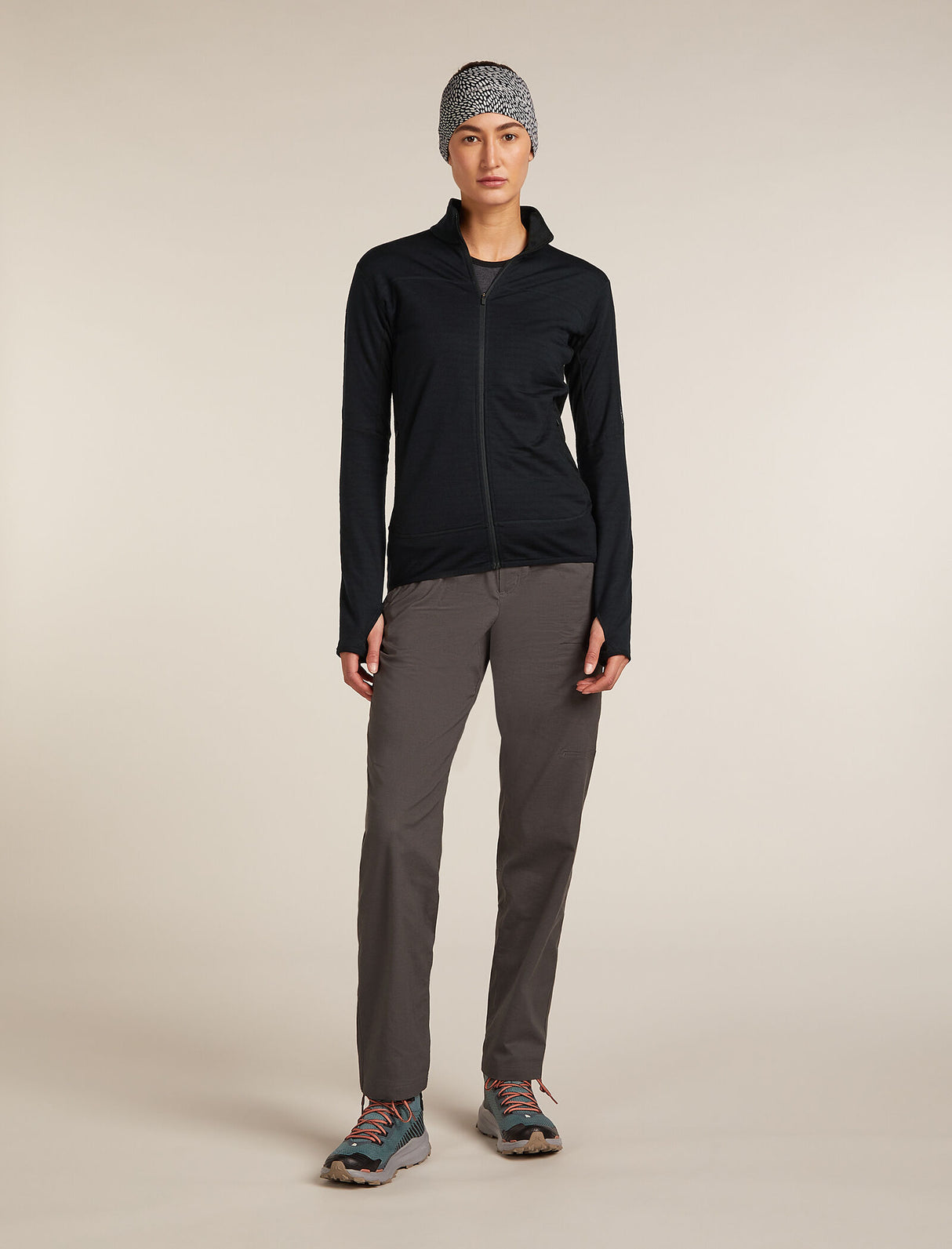 Icebreaker Merino Blend 300 RealFleece™ Descender Long Sleeve Zip Jacket (Women's) - Black - Find Your Feet Australia Hobart Launceston Tasmania