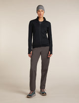 Icebreaker Merino Blend 300 RealFleece™ Descender Long Sleeve Zip Jacket (Women's) - Black - Find Your Feet Australia Hobart Launceston Tasmania