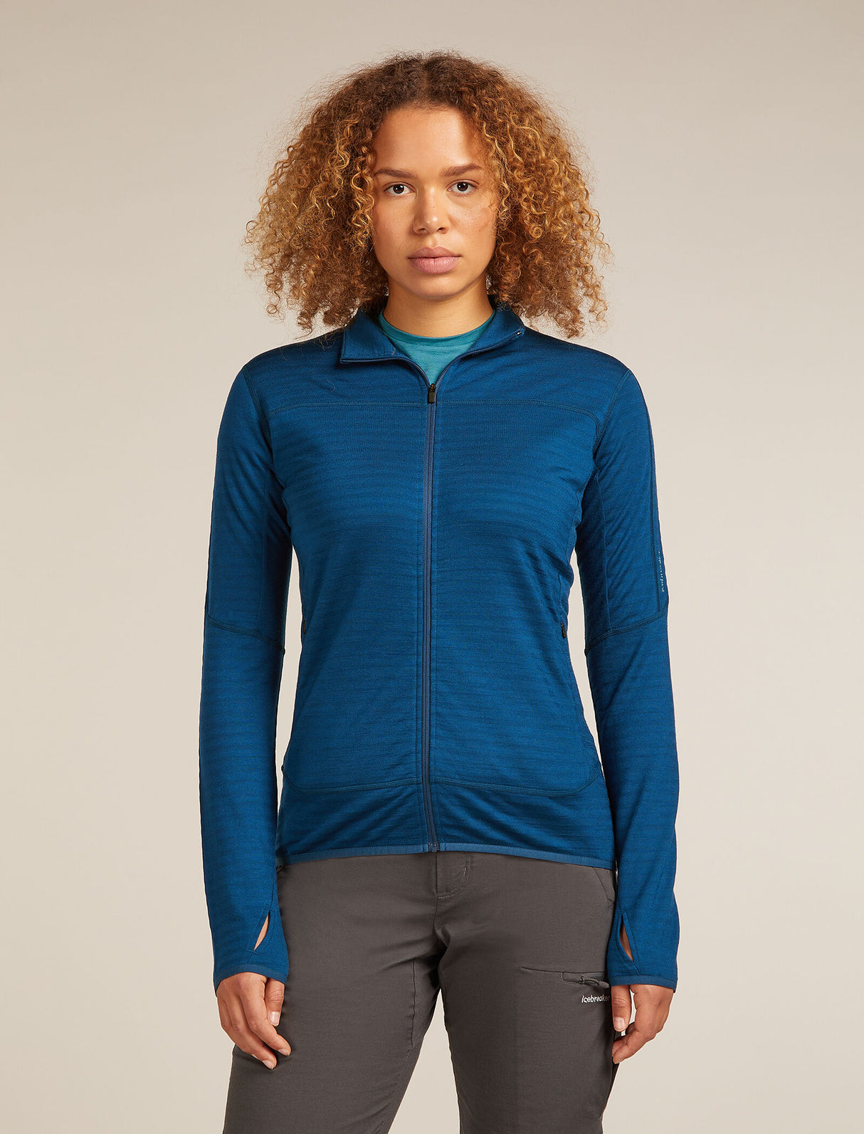 Icebreaker Merino Blend 300 RealFleece™ Descender Long Sleeve Zip Jacket (Women's) - Atlantis - Find Your Feet Australia Hobart Launceston Tasmania