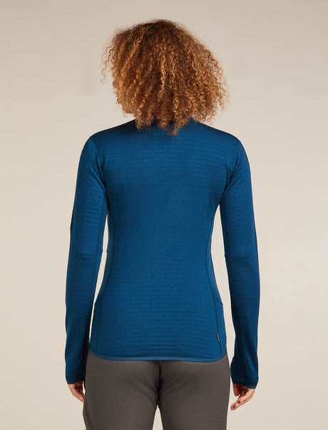 Icebreaker Merino Blend 300 RealFleece™ Descender Long Sleeve Zip Jacket (Women's) - Atlantis - Find Your Feet Australia Hobart Launceston Tasmania