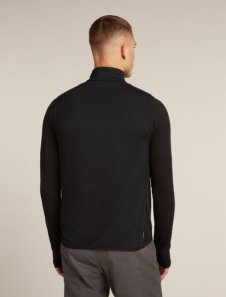 Icebreaker Merino Blend 300 RealFleece™ Descender Vest (Men's) - Black - Find Your Feet Australia Hobart Launceston Tasmania