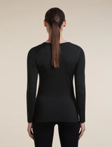  - Icebreaker Merino 200 Oasis Long Sleeve V Neck (Women's) - Black