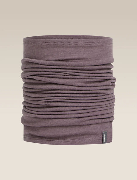 A dusty purple tubular neck gaiter or balaclava shown in a clean studio shot against a light beige background. - Icebreaker Merino 200 Flexi Chute (Unisex) - Grey Plum