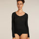 Icebreaker Merino 150 Siren Long Sleeve Sweetheart Top (Women's) - Black