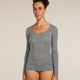 Icebreaker Merino 150 Siren Long Sleeve Sweetheart Top (Women's) - Gritstone Heather