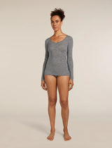 Icebreaker Merino 150 Siren Long Sleeve Sweetheart Top (Women's) - Gritstone Heather