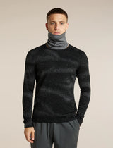 A dark gray heathered knit neck warmer or balaclava shown folded on a plain white background. - Icebreaker Merino 260 Apex Chute (Unisex) - Gritstone Heather