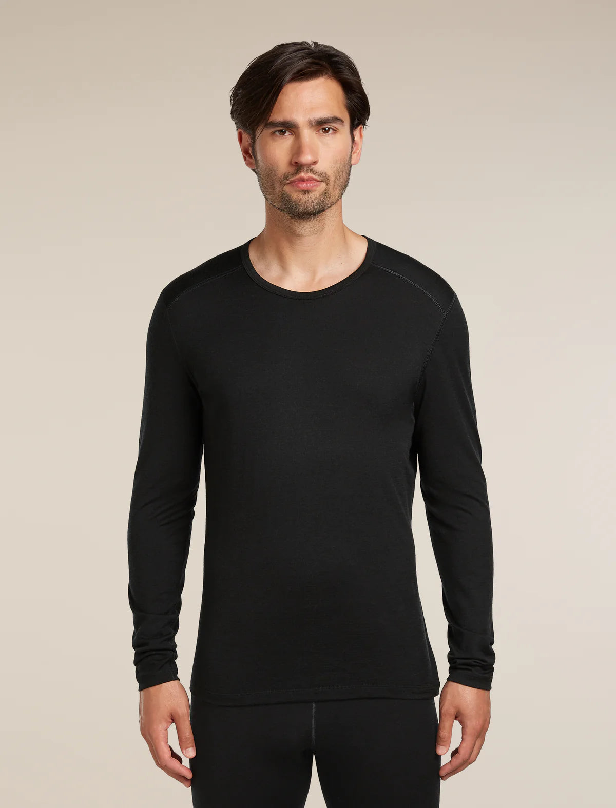 Icebreaker Merino 200 Oasis Long Sleeve Crew Neck Thermal Top (Men's) - Black