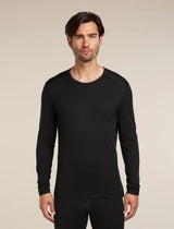 Icebreaker Merino 200 Oasis Long Sleeve Crew Neck Thermal Top (Men's) - Black