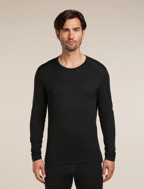 Icebreaker Merino 200 Oasis Long Sleeve Crew Neck Thermal Top (Men's) - Black