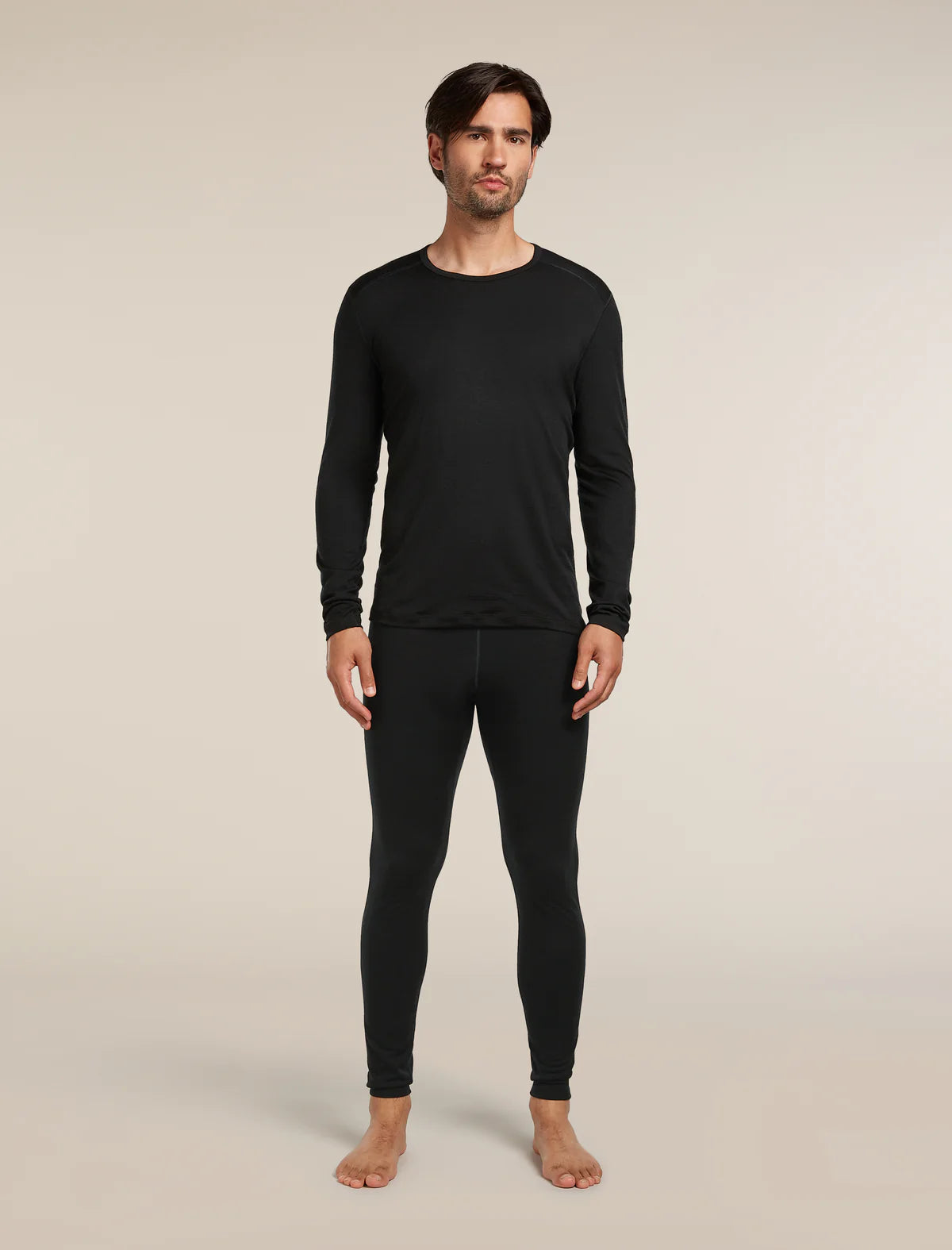 Icebreaker Merino 200 Oasis Long Sleeve Crew Neck Thermal Top (Men's) - Black