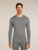 Icebreaker Merino 200 Oasis Long Sleeve Crew Thermal Top (Men's)- Gritstone Heather