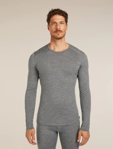 Icebreaker Merino 200 Oasis Long Sleeve Crew Thermal Top (Men's)- Gritstone Heather