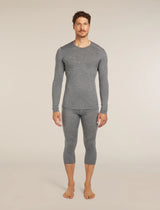 Icebreaker Merino 200 Oasis Long Sleeve Crew Neck Thermal Top (Men's) - Gritstone Heather