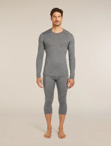 Icebreaker Merino 200 Oasis Long Sleeve Crew Thermal Top (Men's)- Gritstone Heather