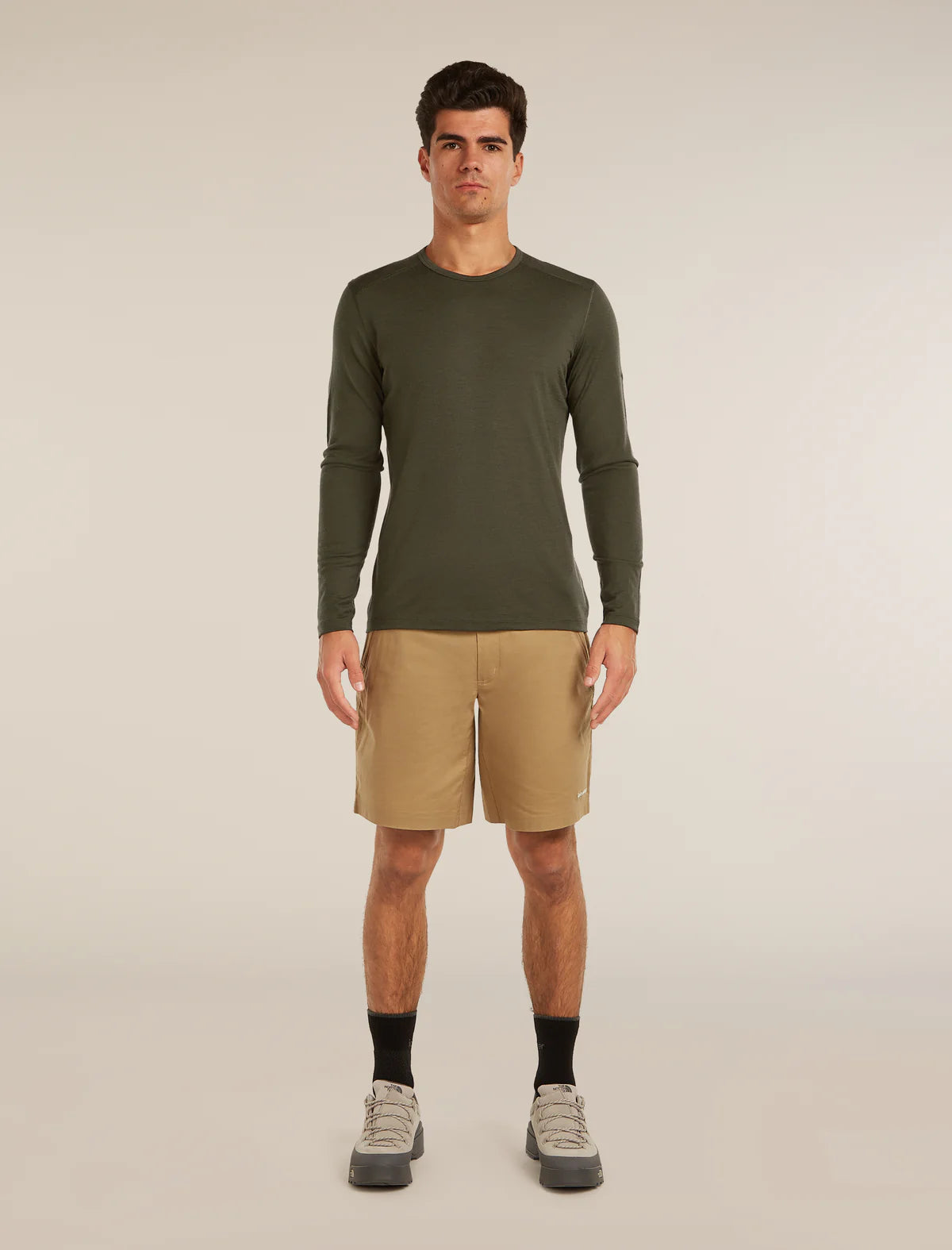 Icebreaker Merino 200 Oasis Long Sleeve Crew Thermal Top (Men's) - Dark Loden