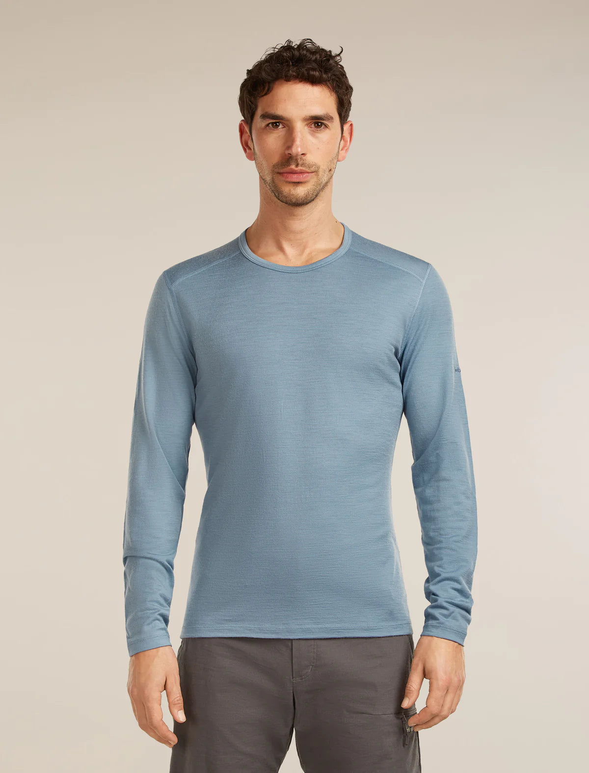 Icebreaker Merino 200 Oasis Long Sleeve Crew Thermal Top (Men's) - Flint Blue