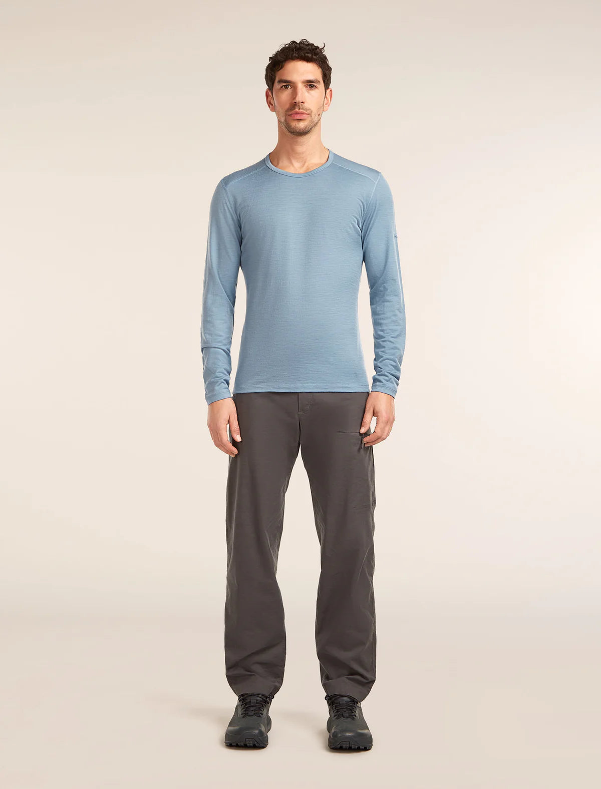 Icebreaker Merino 200 Oasis Long Sleeve Crew Thermal Top (Men's) - Flint Blue