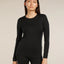 Icebreaker Merino 200 Oasis Long Sleeve Crew Thermal Top (Women's) - Black