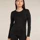 Icebreaker Merino 200 Oasis Long Sleeve Crew Thermal Top (Women's) - Black
