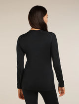 Icebreaker Merino 200 Oasis Long Sleeve Crew Thermal Top (Women's) - Black