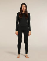 Icebreaker Merino 200 Oasis Long Sleeve Crew Thermal Top (Women's) - Black