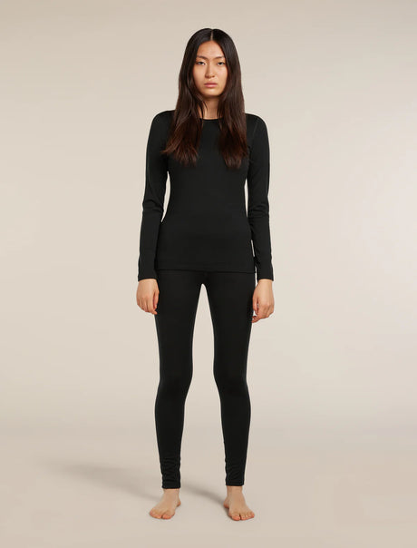 Icebreaker Merino 200 Oasis Long Sleeve Crew Thermal Top (Women's) - Black