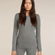Icebreaker Merino 200 Oasis Long Sleeve Crew Thermal Top (Women's) - Gritstone Heather