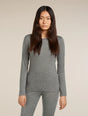 Icebreaker Merino 200 Oasis Long Sleeve Crew Thermal Top (Women's) - Gritstone Heather