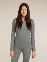 Icebreaker Merino 200 Oasis Long Sleeve Crew Thermal Top (Women's) - Gritstone Heather