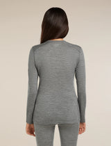 Icebreaker Merino 200 Oasis Long Sleeve Crew Thermal Top (Women's) - Gritstone Heather