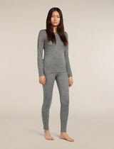 Icebreaker Merino 200 Oasis Long Sleeve Crew Thermal Top (Women's) - Gritstone Heather