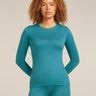 Icebreaker Merino 200 Oasis Long Sleeve Crewe Thermal Top (Women's) - Topaz - Find Your Feet Australia Hobart Launceston Tasmania