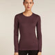 Icebreaker Merino 200 Oasis Long Sleeve Crew Thermal Top (Women's) - Java