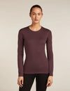 Icebreaker Merino 200 Oasis Long Sleeve Crew Thermal Top (Women's) - Java
