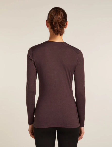 Icebreaker Merino 200 Oasis Long Sleeve Crew Thermal Top (Women's) - Java