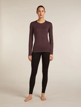 Icebreaker Merino 200 Oasis Long Sleeve Crew Thermal Top (Women's) - Java