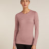 Icebreaker Merino 200 Oasis Long Sleeve Crewe Thermal Top (Women's) - Summit/Blush - Find Your Feet Australia Hobart Launceston Tasmania