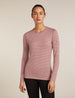 Icebreaker Merino 200 Oasis Long Sleeve Crewe Thermal Top (Women's) - Summit/Blush - Find Your Feet Australia Hobart Launceston Tasmania