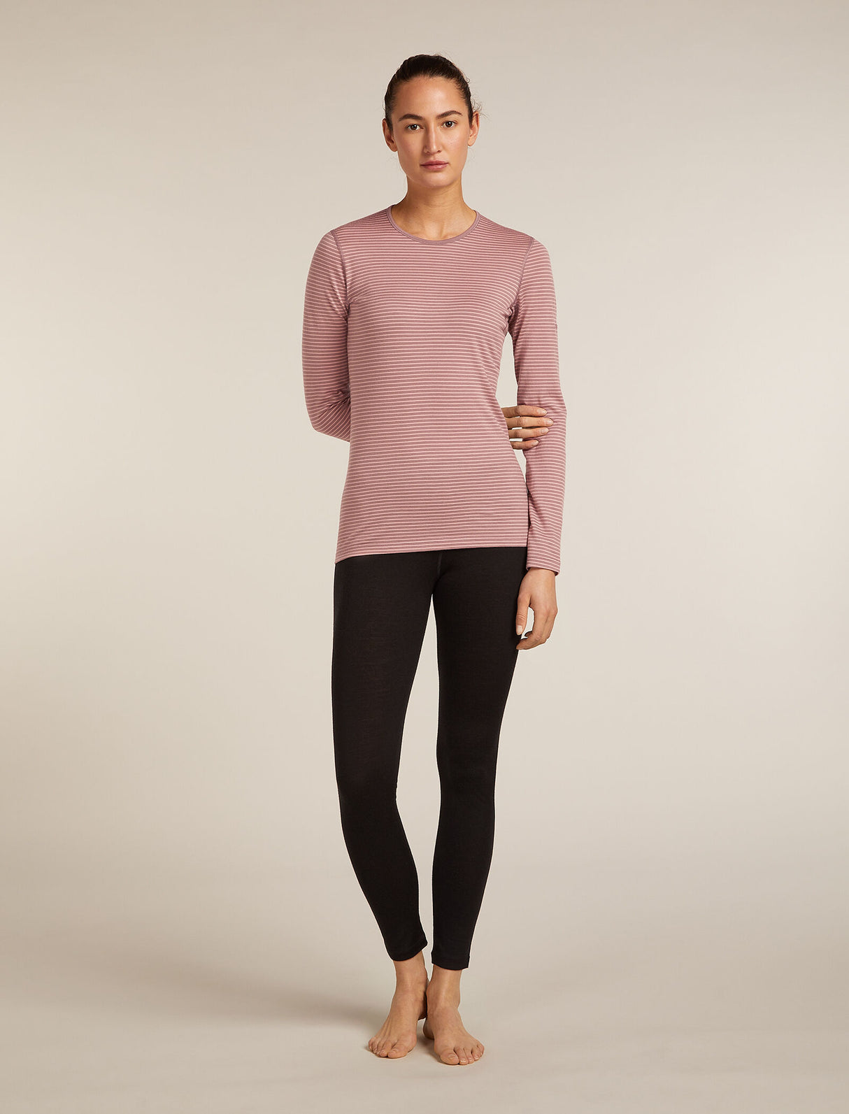 Icebreaker Merino 200 Oasis Long Sleeve Crewe Thermal Top (Women's) - Summit/Blush - Find Your Feet Australia Hobart Launceston Tasmania