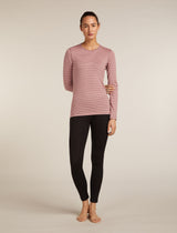 Icebreaker Merino 200 Oasis Long Sleeve Crewe Thermal Top (Women's) - Summit/Blush - Find Your Feet Australia Hobart Launceston Tasmania