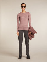 Icebreaker Merino 200 Oasis Long Sleeve Crewe Thermal Top (Women's) - Summit/Blush - Find Your Feet Australia Hobart Launceston Tasmania