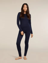 Icebreaker Merino 200 Oasis Long Sleeve Crew Thermal Top (Women's) - Midnight Navy