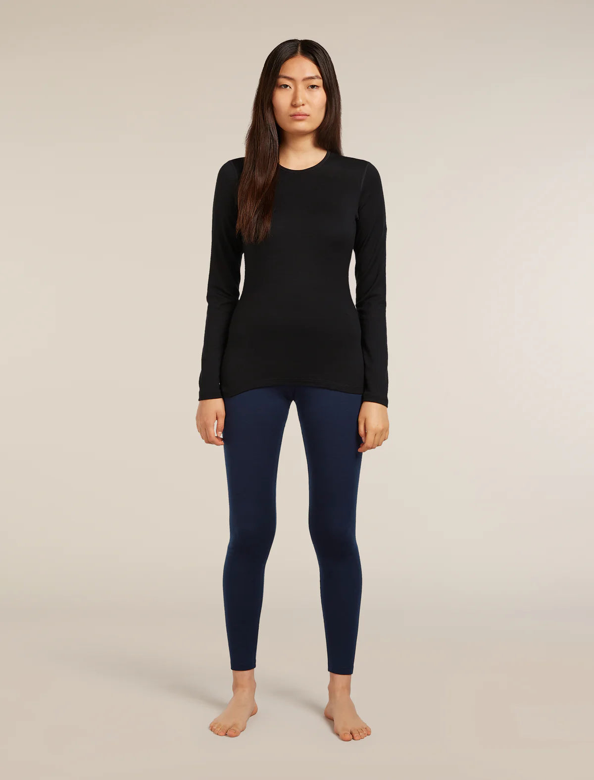 Icebreaker Merino 260 Tech Long Sleeve Crew Neck Thermal Top (Women's) - Black