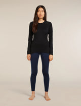 Icebreaker Merino 260 Tech Long Sleeve Crew Neck Thermal Top (Women's) - Black