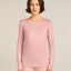 Icebreaker Merino 260 Tech Long Sleeve Crew Neck Thermal Top (Women's) - Blush - Find Your Feet Australia Hobart Launceston Tasmania
