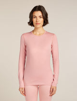 Icebreaker Merino 260 Tech Long Sleeve Crew Neck Thermal Top (Women's) - Blush - Find Your Feet Australia Hobart Launceston Tasmania