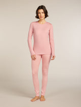 Icebreaker Merino 260 Tech Long Sleeve Crew Neck Thermal Top (Women's) - Blush - Find Your Feet Australia Hobart Launceston Tasmania